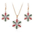 Shangjie OEM joyas Christmas Fashion Women Jewelry Sets Colorful Zircon Necklace&Earrings Set for Party Snowflake Jewelry Sets